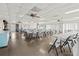 Large meeting room with tables, chairs, ceiling fans, and bright lighting at 4189 Heron Way # 406E, Bradenton, FL 34205