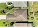 An aerial view of a well-maintained property with a clay tile roof and landscaped surroundings at 5035 Tobermory Way, Bradenton, FL 34211