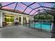 Enjoy the evening on the screened patio with pool and spa, perfect for relaxation and entertaining at 7705 55Th E St, Ellenton, FL 34222