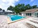 Inviting community pool with pristine turquoise waters and lounge chairs for relaxation on a sunny day at 970 Virginia St # 109, Dunedin, FL 34698