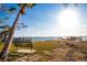Beautiful waterfront view with a bench and dock at 1021 Estremadura Dr, Bradenton, FL 34209