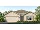 Charming single story home with a neutral color scheme, two-car garage, and meticulously kept lawn and shrubbery at 10829 Gentle Current Way, Parrish, FL 34219