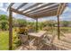 Patio area with seating and overhead pergola lighting at 1108 64Th Street E Ct, Bradenton, FL 34208