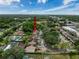 Aerial view highlighting location of townhome in the community at 11717 Wesson E Cir, Tampa, FL 33618