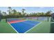 The pickleball courts are fenced in with blue, green and red surfacing at 12680 Radiance Ct # 12-101, Venice, FL 34293