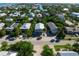 Beautiful aerial view of the neighborhood, showcasing waterfront access and lush landscaping at 507 Spring Ave, Anna Maria, FL 34216