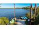 Community lake access featuring an assortment of kayaks and canoes available for residents at 6250 Grandview Hill Ct, Bradenton, FL 34203