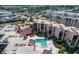 A top-down aerial view of the community pool and complex at 6480 Midnight Pass Rd # 311, Sarasota, FL 34242