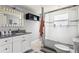 Clean bathroom with vanity, subway tile shower, and modern fixtures at 6841 Roxbury Dr, Sarasota, FL 34231