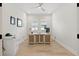 Home office with a ceiling fan, built-in desk, and a printer at 8272 Redonda Loop, Bradenton, FL 34202