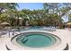 Relaxing hot tub situated near a large pool surrounded by lush trees, perfect for community enjoyment at 860 Virginia St # 304, Dunedin, FL 34698