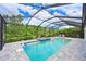 Screened in pool and spa with lounge area and lush landscaping at 8916 Isabella Cir, Parrish, FL 34219