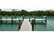 Private dock extending into calm, clear water surrounded by lush mangrove trees and greenery at 105 Casey Key Rd # 20, Nokomis, FL 34275