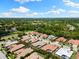 Stunning aerial shot capturing a well-maintained neighborhood, green spaces, and picturesque homes with pools at 2152 Majestic Oaks Blvd, Clearwater, FL 33759