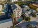 A fantastic aerial view shows this luxurious condo with a swimming pool, jacuzzi, and beach access at 3800 Gulf Blvd # Ph, St Petersburg, FL 33706
