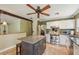Open concept kitchen with an island, stainless steel appliances and updated features at 4468 Maraldo Ave, North Port, FL 34287