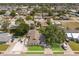 An aerial view of a home and neighborhood with mature trees, green lawns, and a mix of residential properties at 5403 2Nd W Ave, Bradenton, FL 34209
