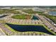 Aerial view of the property showcasing its prime location within a well-planned community, close to the lake at 5816 Mezzana Run, Palmetto, FL 34221