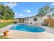 Landscaped backyard with kidney-shaped pool and partial view of the home at 5900 6Th S Way, St Petersburg, FL 33705