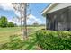 Scenic backyard view, showcasing a well-maintained green lawn and mature shade trees, with views of the golf course at 6546 Fairway Gardens Dr # 6546, Bradenton, FL 34203