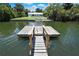 Private dock providing direct access to the canal, perfect for boating and enjoying water activities at 7308 Maryland Ave, Hudson, FL 34667