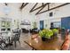 Bright clubhouse with vaulted ceilings, a fireplace, comfortable seating and tile floors, perfect for relaxing and socializing at 13708 Old Creek Ct, Parrish, FL 34219