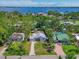 Neighborhood aerial view showcases the charming single story home near the water at 3212 Avenue A W, Bradenton, FL 34205