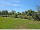 Spacious backyard with lush green grass and a secure chain-link fence for added privacy at 3212 Oakwood S Blvd, Sarasota, FL 34237