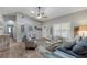 Open-concept living room with charming decor, wood-look floors and comfortable seating at 6766 Beedla St, North Port, FL 34291
