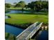 Beautiful golf course view with lush green fairways and a scenic bridge over water at 7118 Lakeside Dr # 7118, Sarasota, FL 34243