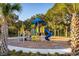 Colorful community playground with slides, swings, and shaded seating, perfect for outdoor activities at 10962 High Noon Trl, Parrish, FL 34219