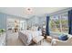Serene bedroom featuring a sitting area, large windows, and soft blue decor creating a peaceful ambiance at 156 Myakka Rd, Venice, FL 34293