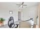 Bedroom features a ceiling fan and lots of natural light at 17330 Harvest Moon Way, Bradenton, FL 34211