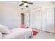 Bright bedroom with ceiling fan and closet at 22275 Belinda Ave, Port Charlotte, FL 33952