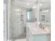 Elegant bathroom featuring a glass shower enclosure, modern fixtures, and luxurious finishes at 2500 Gulf N Dr, Bradenton Beach, FL 34217