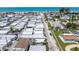 Aerial shot highlighting the beach proximity and neighborhood layout with nearby street parking at 2601 Gulf N Dr # 733, Bradenton Beach, FL 34217