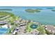 Aerial view showcasing a waterfront property with lush surroundings at 4234 Gulf Of Mexico Dr # G2, Longboat Key, FL 34228