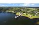 Aerial view of the pier and gazebo, showcasing the waterfront community at 4402 Natures Reach Ter, Parrish, FL 34219