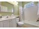 Well-lit bathroom with a shower-tub combo and large vanity at 4818 88Th E St, Bradenton, FL 34211