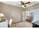 Bright office with stylish decor, ceiling fan and hardwood flooring throughout at 4818 88Th E St, Bradenton, FL 34211