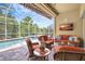 Covered pool patio with comfortable wicker seating and views of the inviting swimming pool at 4818 88Th E St, Bradenton, FL 34211