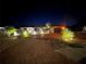 Beautifully landscaped front yard and driveway with outdoor lighting at night at 6524 Senegal Palm Way, Apollo Beach, FL 33572