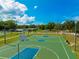 Well-maintained basketball court featuring multiple hoops and a lush green space at 2110 Craft Ln, Sarasota, FL 34239