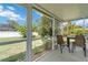 Enclosed patio featuring a backyard view and outdoor seating arrangements at 2341 Sheila Ln, North Port, FL 34286