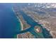 Panoramic aerial view of coastal waterways, showcasing residential areas, harbors, and stunning waterfront properties at 321 Sorrento Dr, Osprey, FL 34229