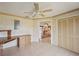 Bedroom includes a built-in desk, drawers and a wall closet at 321 Sorrento Dr, Osprey, FL 34229