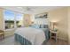 Cozy bedroom with bright window and serene beach-themed decor that includes matching bedside tables and lamps at 4410 Fairways Blvd # 104, Bradenton, FL 34209
