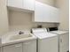 The laundry room includes a utility sink, washer, dryer, and ample cabinet space at 6222 Country Club Way, Sarasota, FL 34243