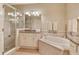 Bathroom with bathtub, shower, and vanity with granite countertop at 6552 Moorings Point Cir # 201, Lakewood Ranch, FL 34202