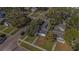 Aerial view of a single-story home with mature trees in a quiet neighborhood at 777 51St N Ave, St Petersburg, FL 33703